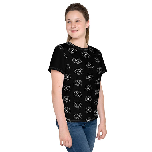 Eyes Pattern - All-Over Print Youth Crew Neck T-shirt