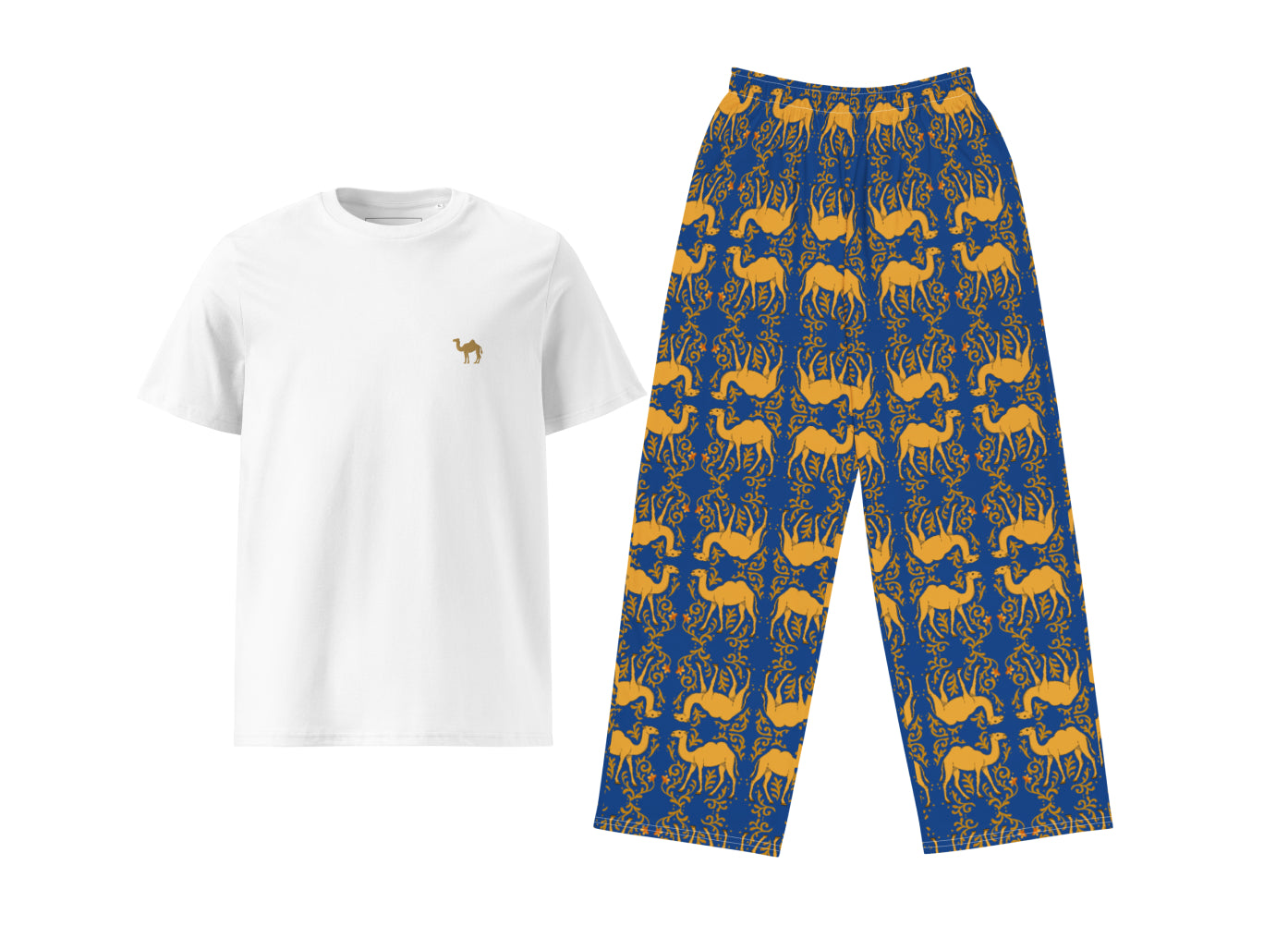 Arabesque Camel (Blue) T-Shirt & Pants Set