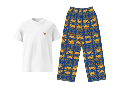 Arabesque Camel (Blue) T-Shirt & Pants Set