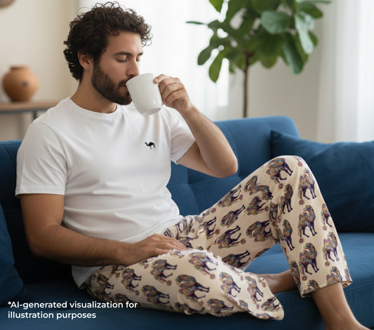 مجموعة تيشيرت وبنطال الجمل السايكدلية