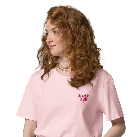 Let Your Love Flow - Embroidered Unisex Organic Cotton T-shirt