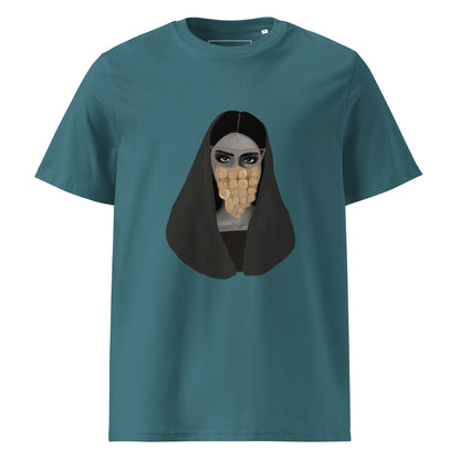 Woman in Golden Burqa - Unisex Organic Cotton T-shirt