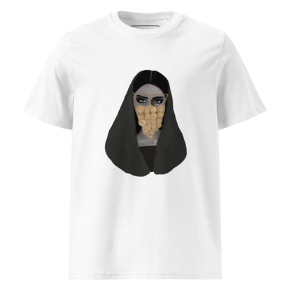 Woman in Golden Burqa - Unisex Organic Cotton T-shirt